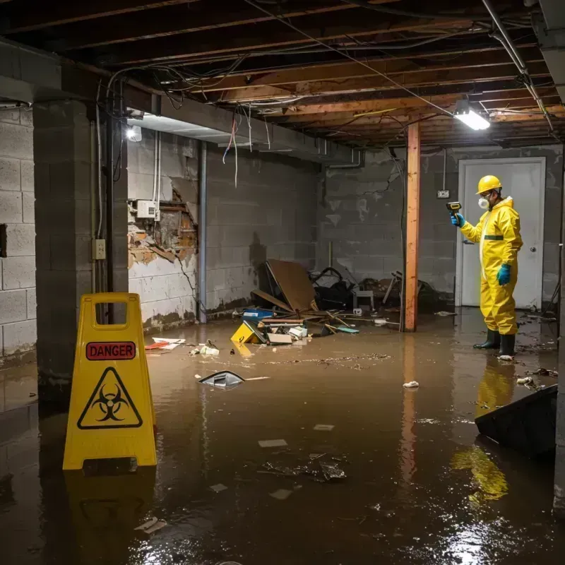 Flooded Basement Electrical Hazard in Stroud, OK Property